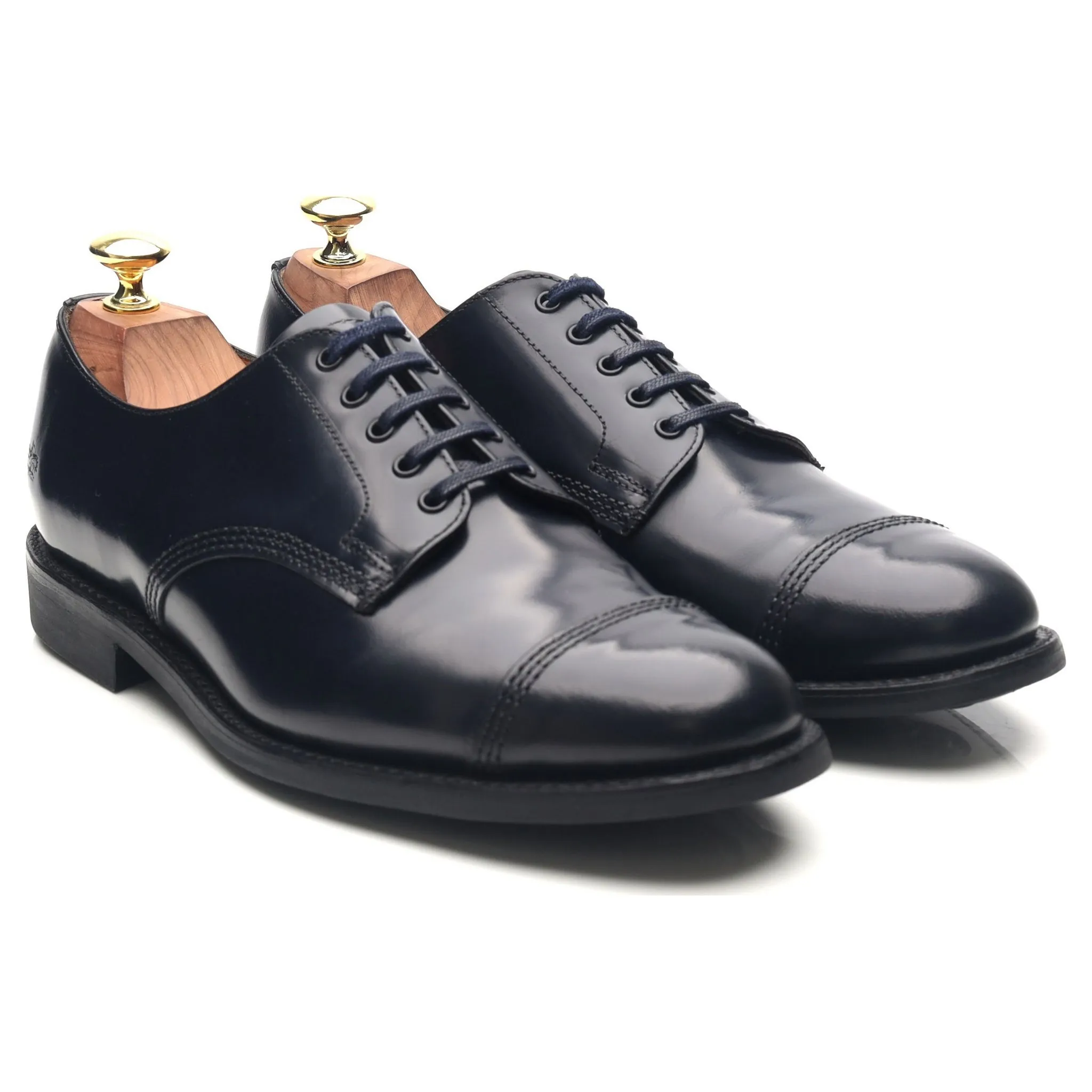 '1128' Navy Blue Leather Derby UK 7 F