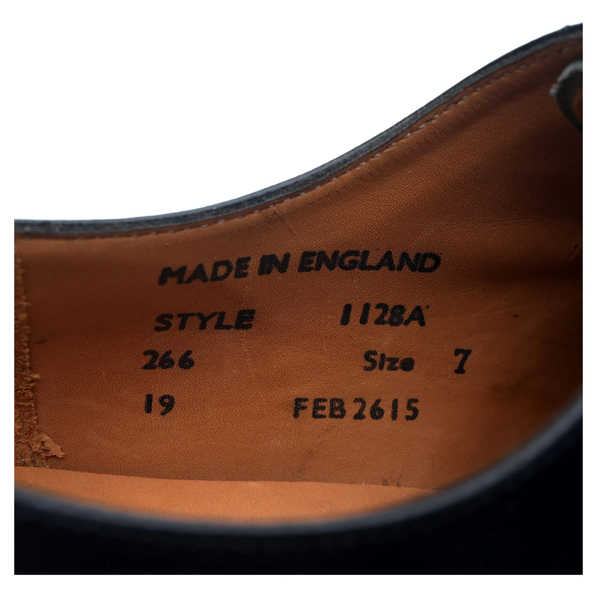 '1128' Navy Blue Leather Derby UK 7 F