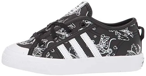 adidas Originals unisex-child Nizza X Disney Sport Goofy,Black/White/White,3.5 Big Kid