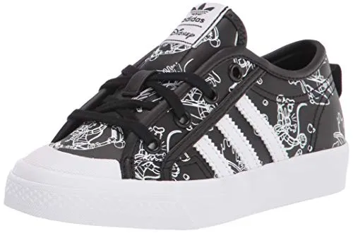 adidas Originals unisex-child Nizza X Disney Sport Goofy,Black/White/White,3.5 Big Kid