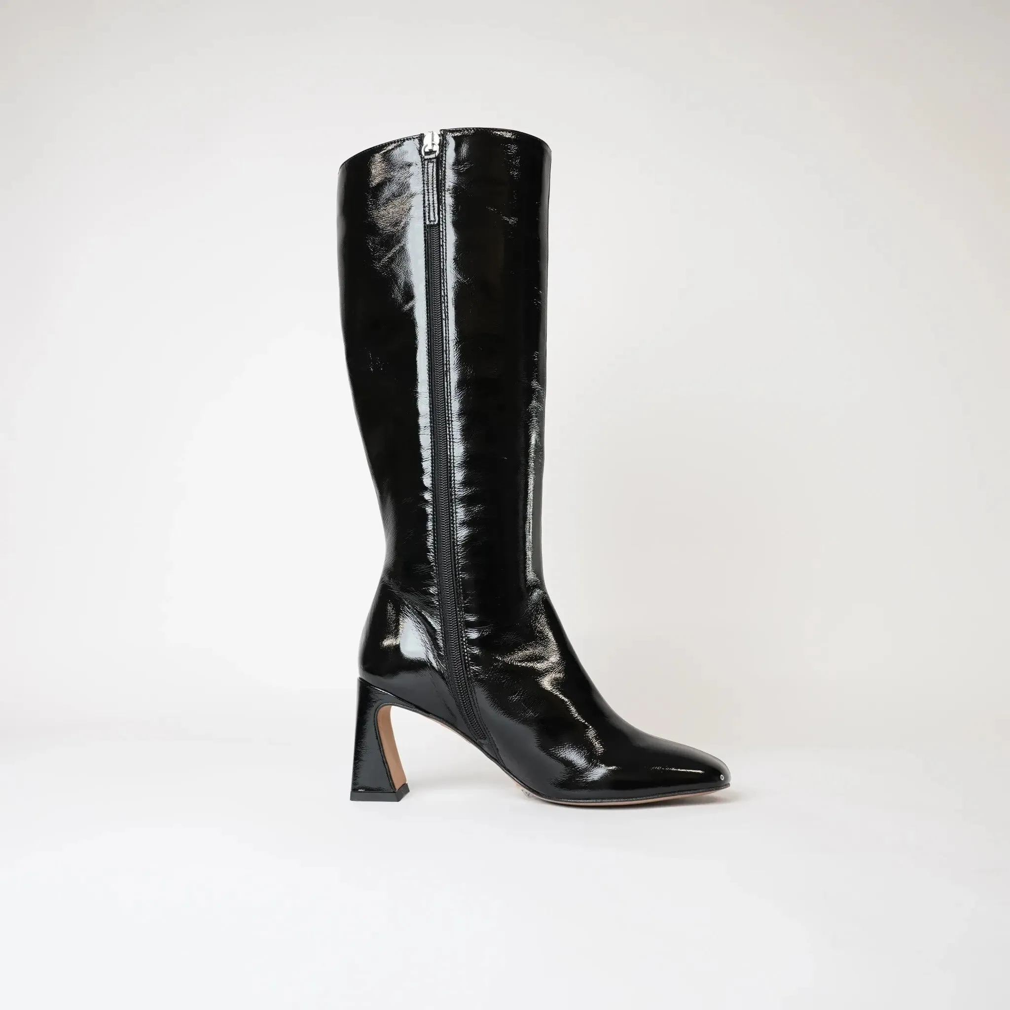 Ag-23596 Black Patent Knee High Boots