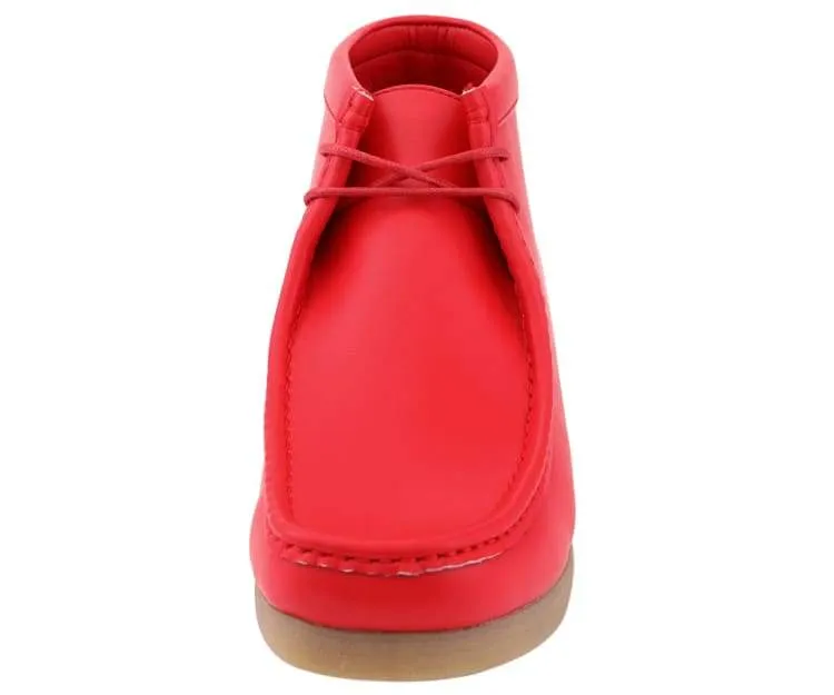 Amali Wallabee Boot Style Men's Bright Red Suede High Top Shoes