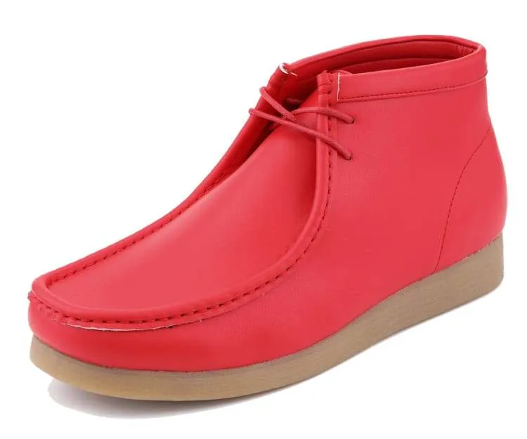 Amali Wallabee Boot Style Men's Bright Red Suede High Top Shoes