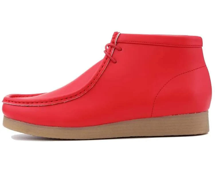 Amali Wallabee Boot Style Men's Bright Red Suede High Top Shoes