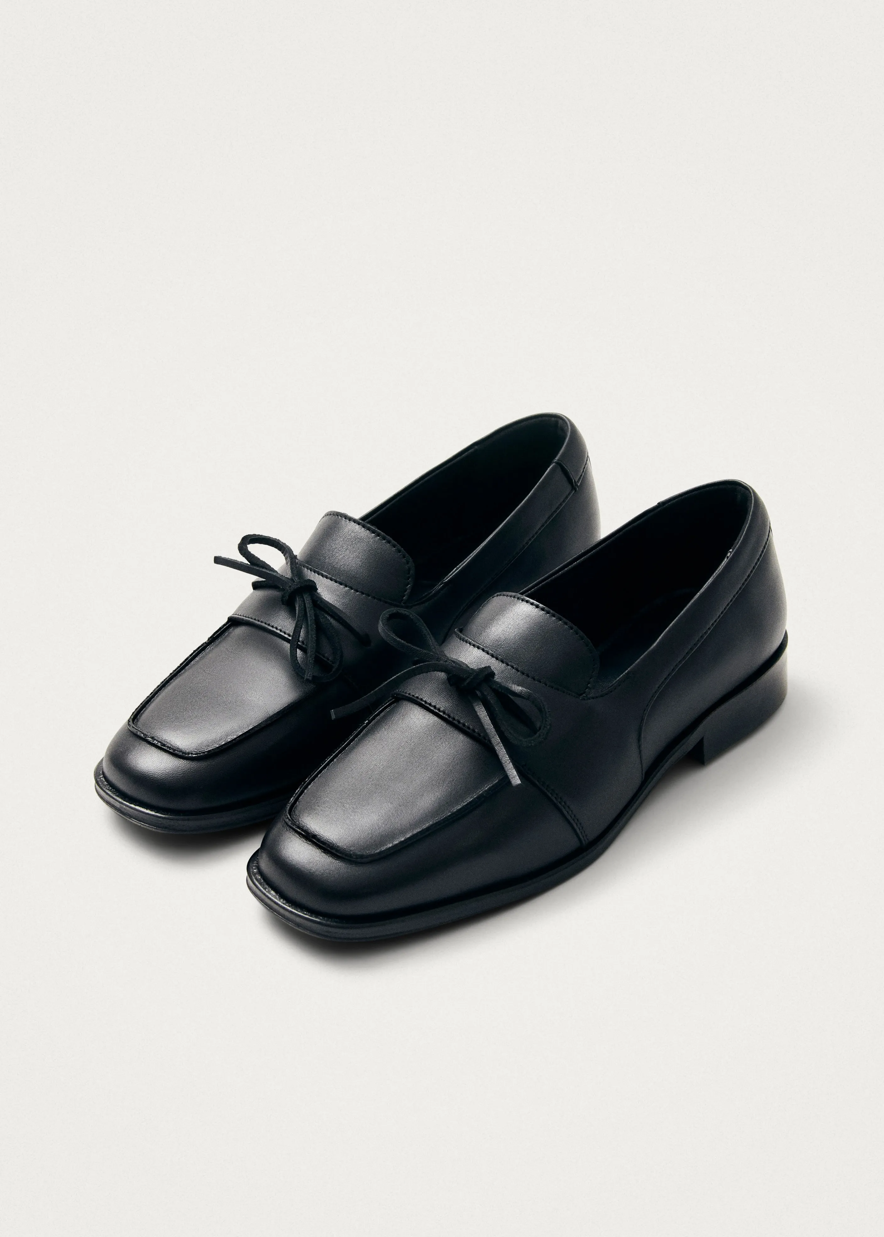 Amour Black Leather Loafers