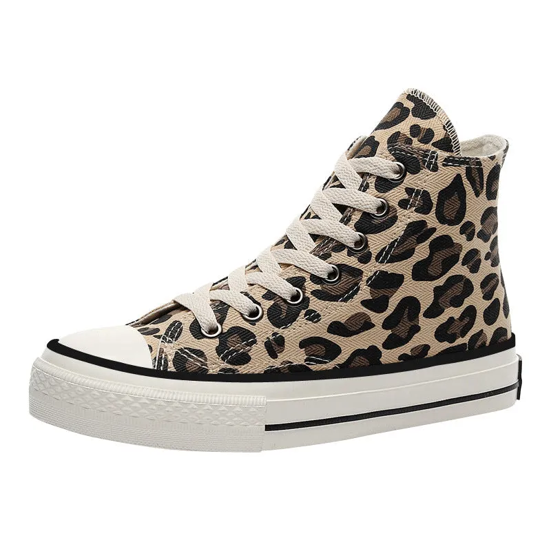 Attractive Women's Spring Leopard Print Korean Canvas Shoes