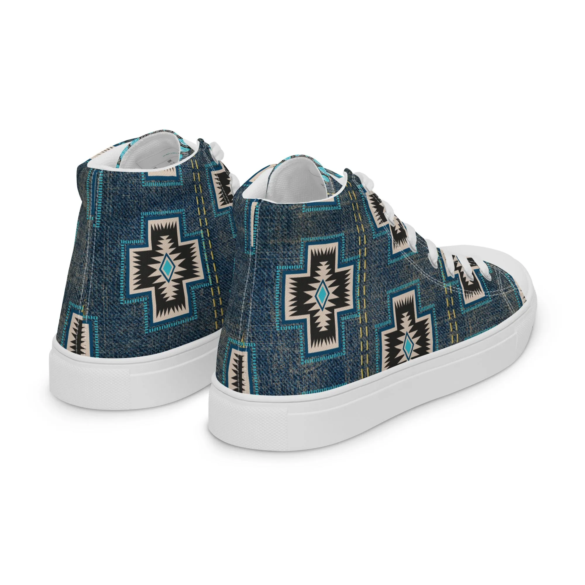 Aztec Cross Women’s high top canvas shoes