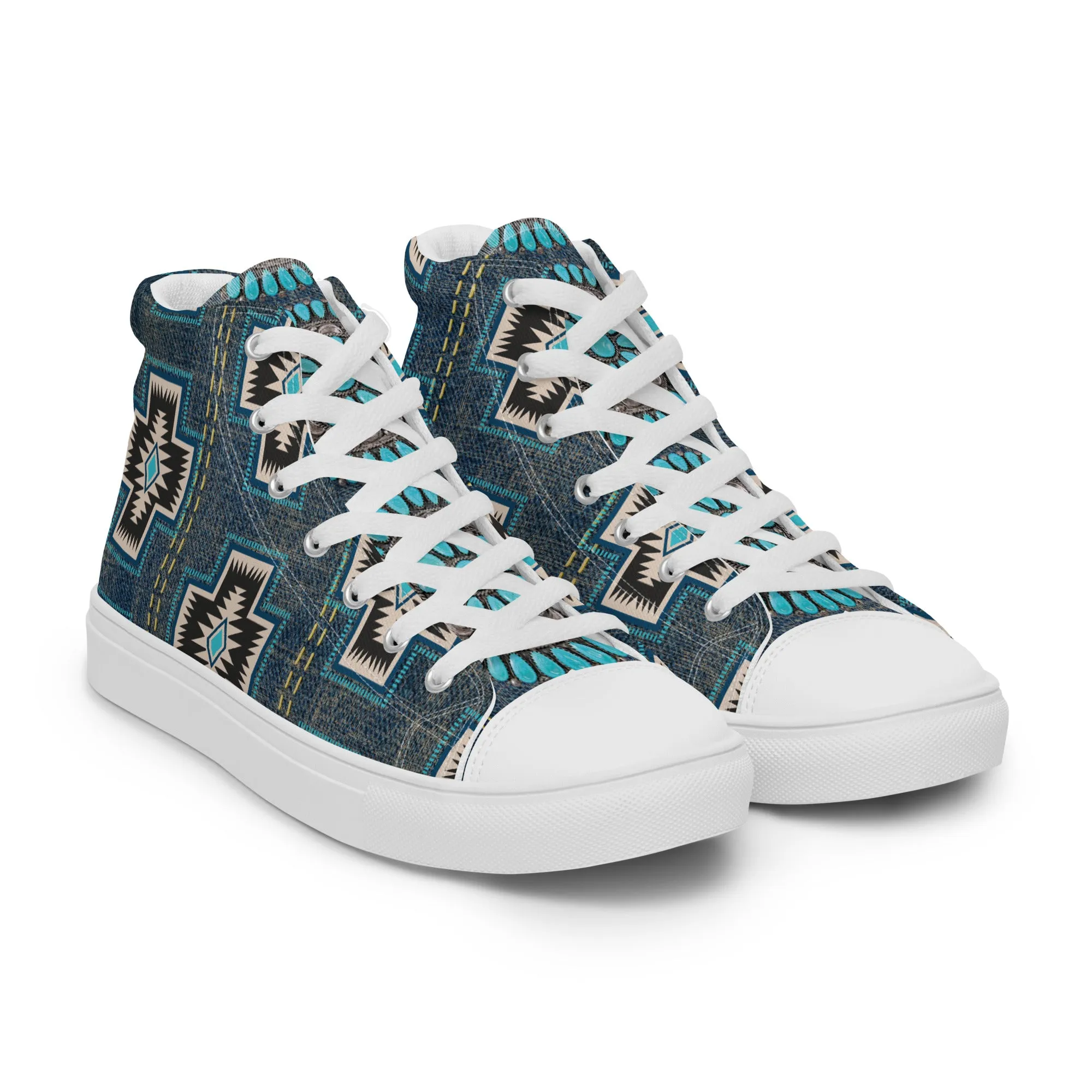 Aztec Cross Women’s high top canvas shoes