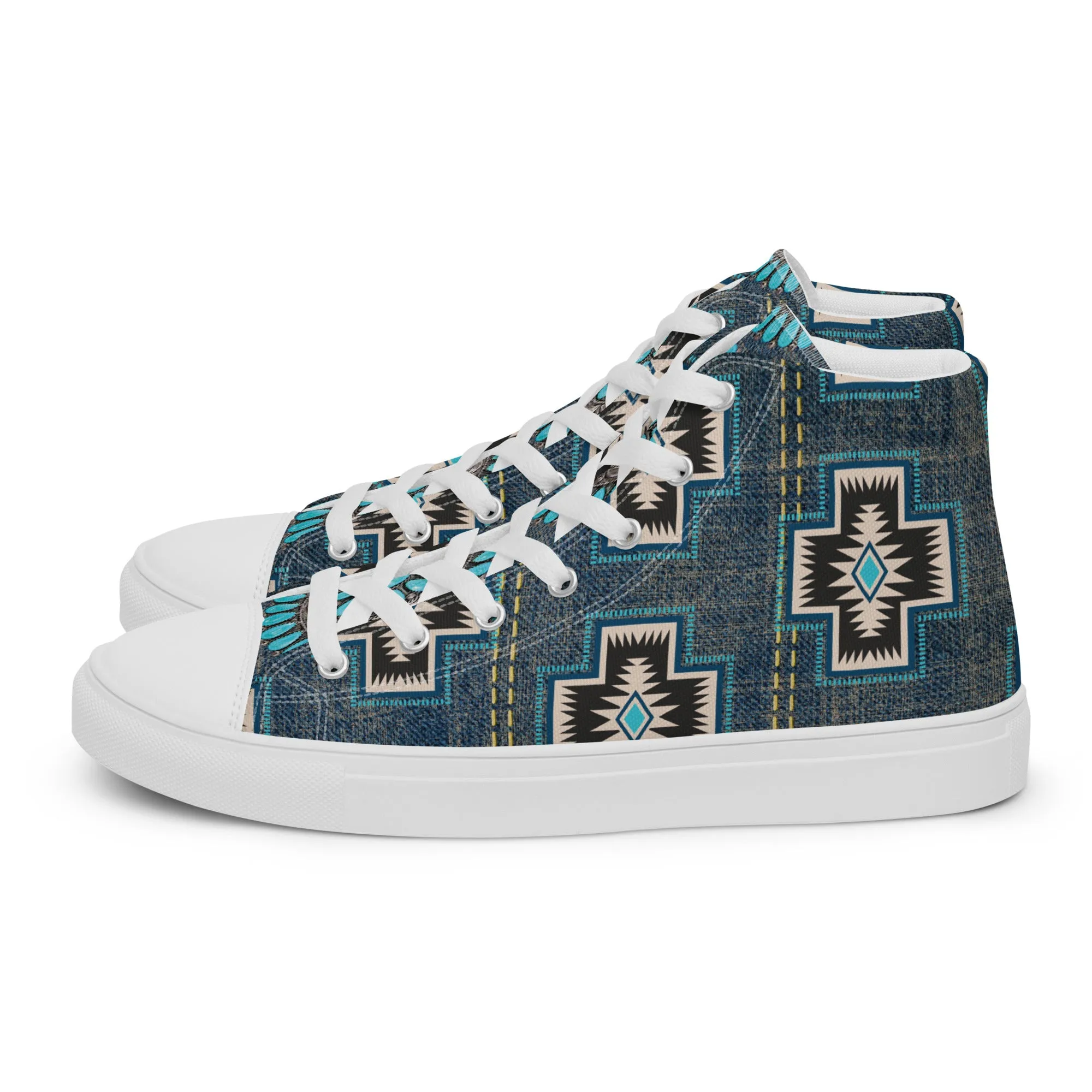 Aztec Cross Women’s high top canvas shoes