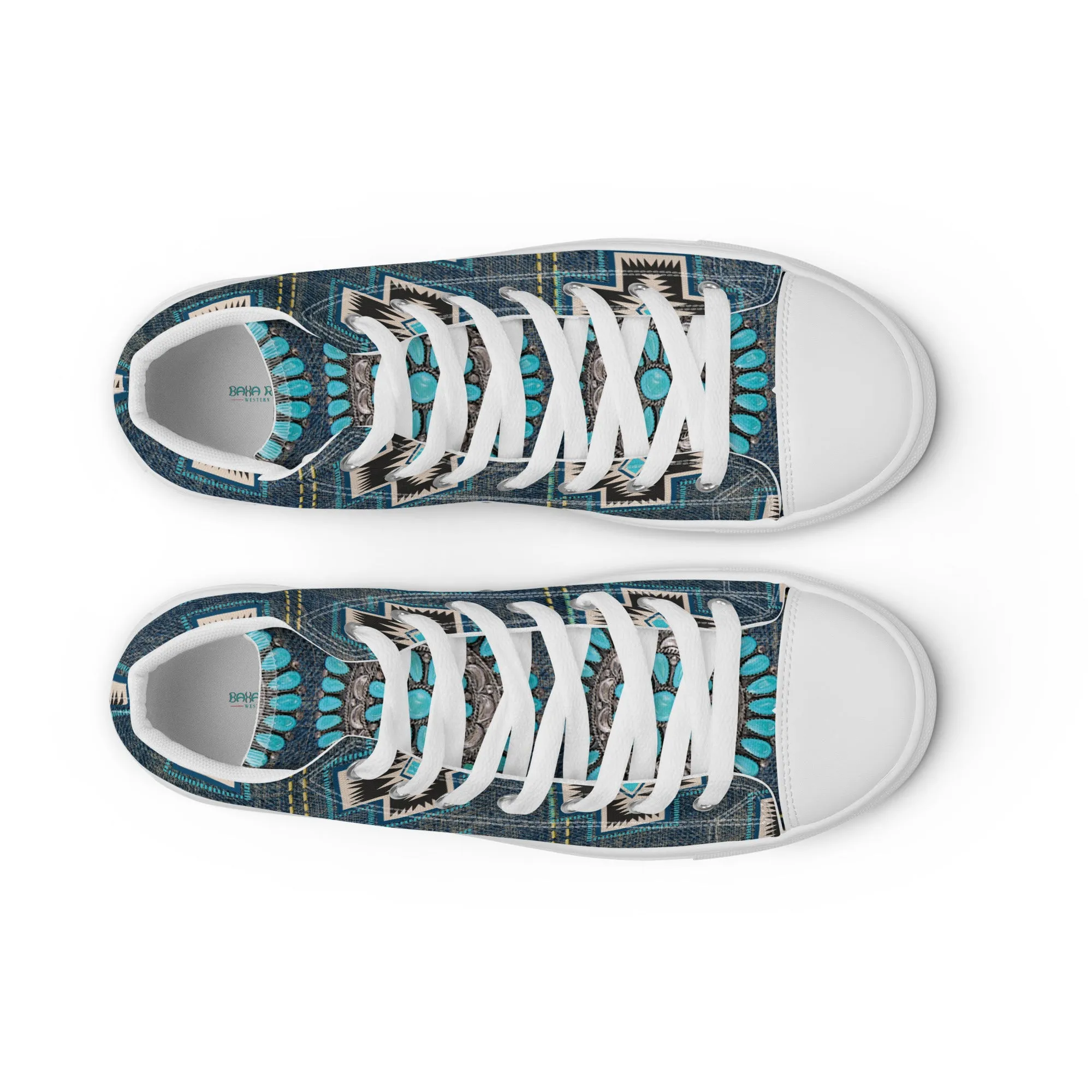 Aztec Cross Women’s high top canvas shoes