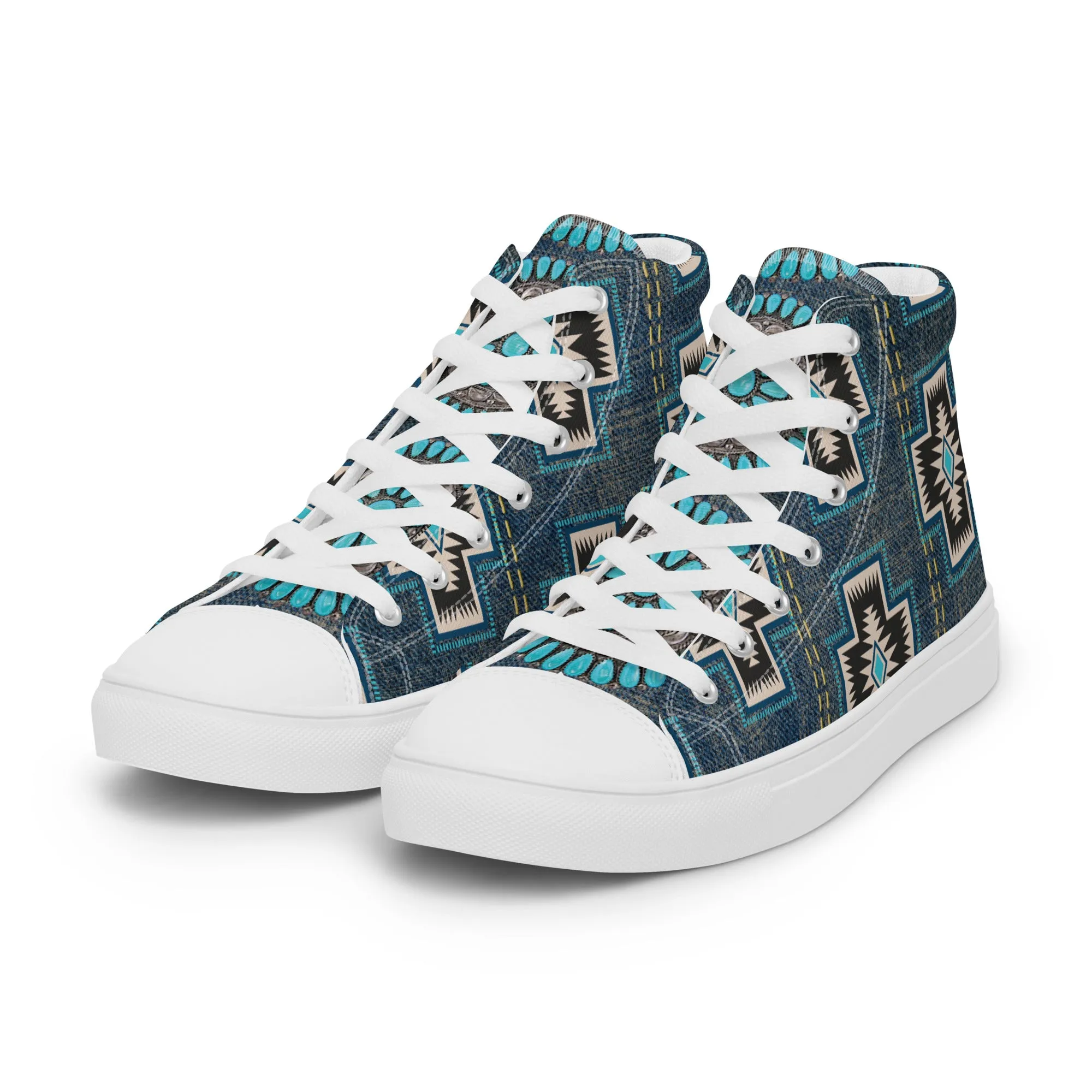 Aztec Cross Women’s high top canvas shoes