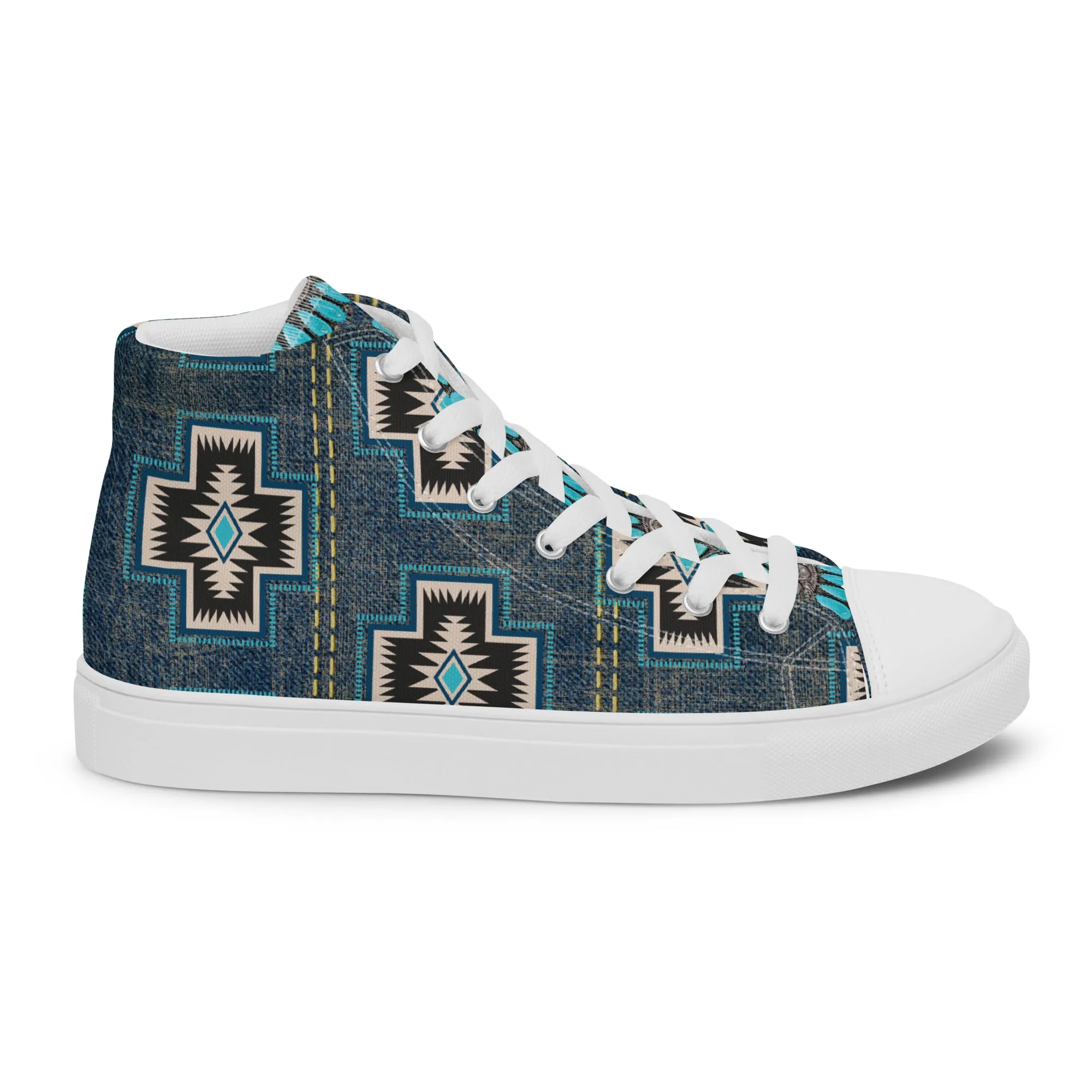 Aztec Cross Women’s high top canvas shoes