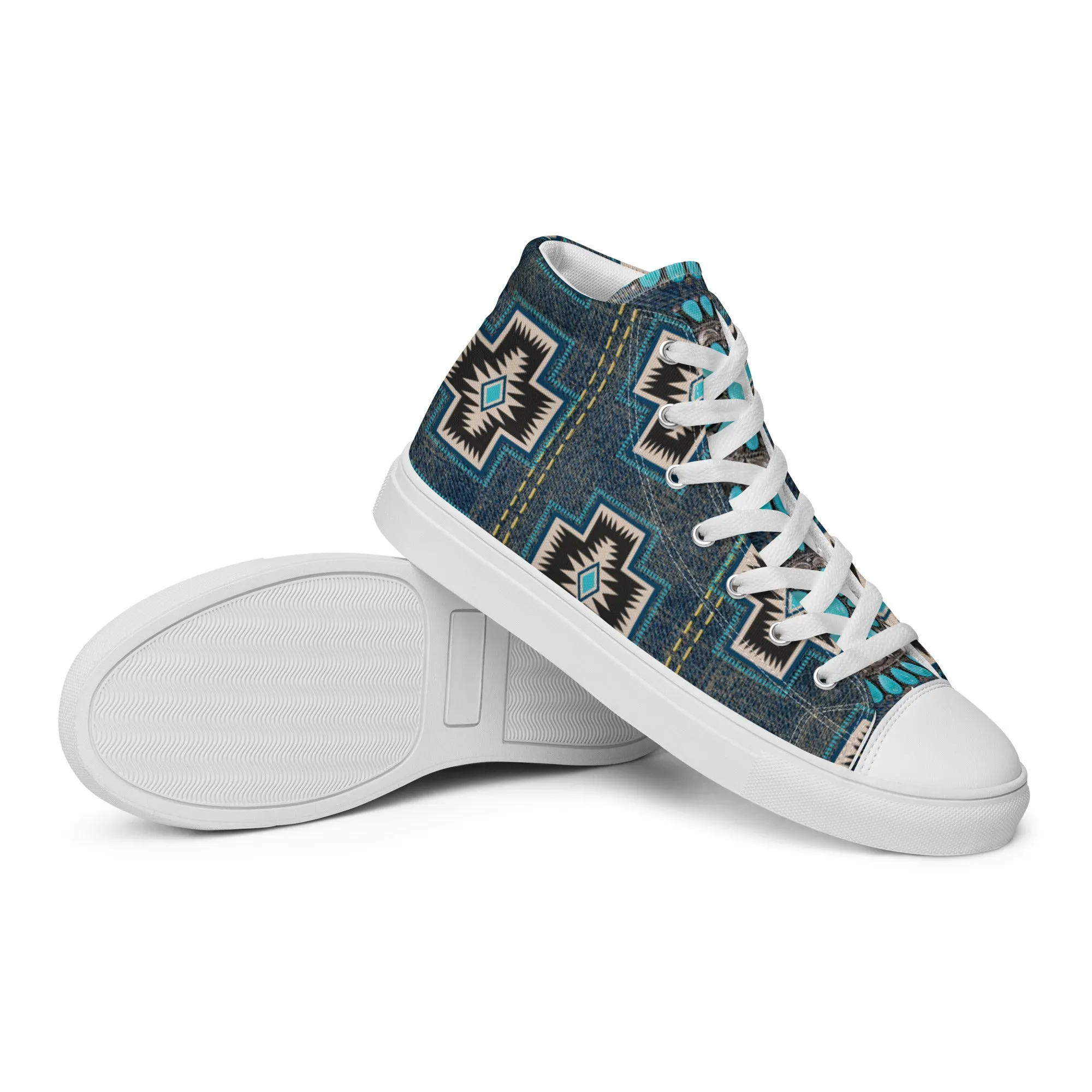 Aztec Cross Women’s high top canvas shoes