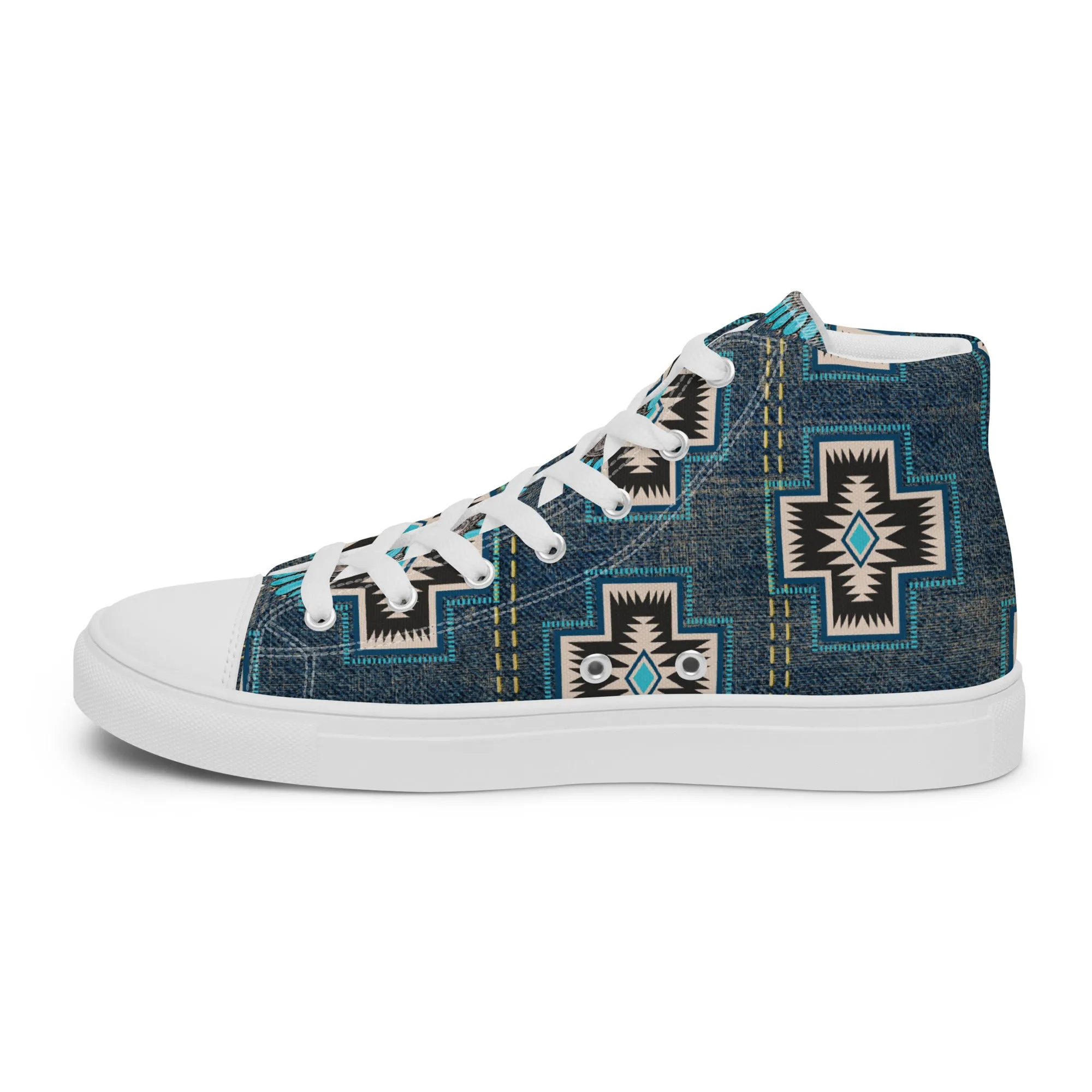 Aztec Cross Women’s high top canvas shoes