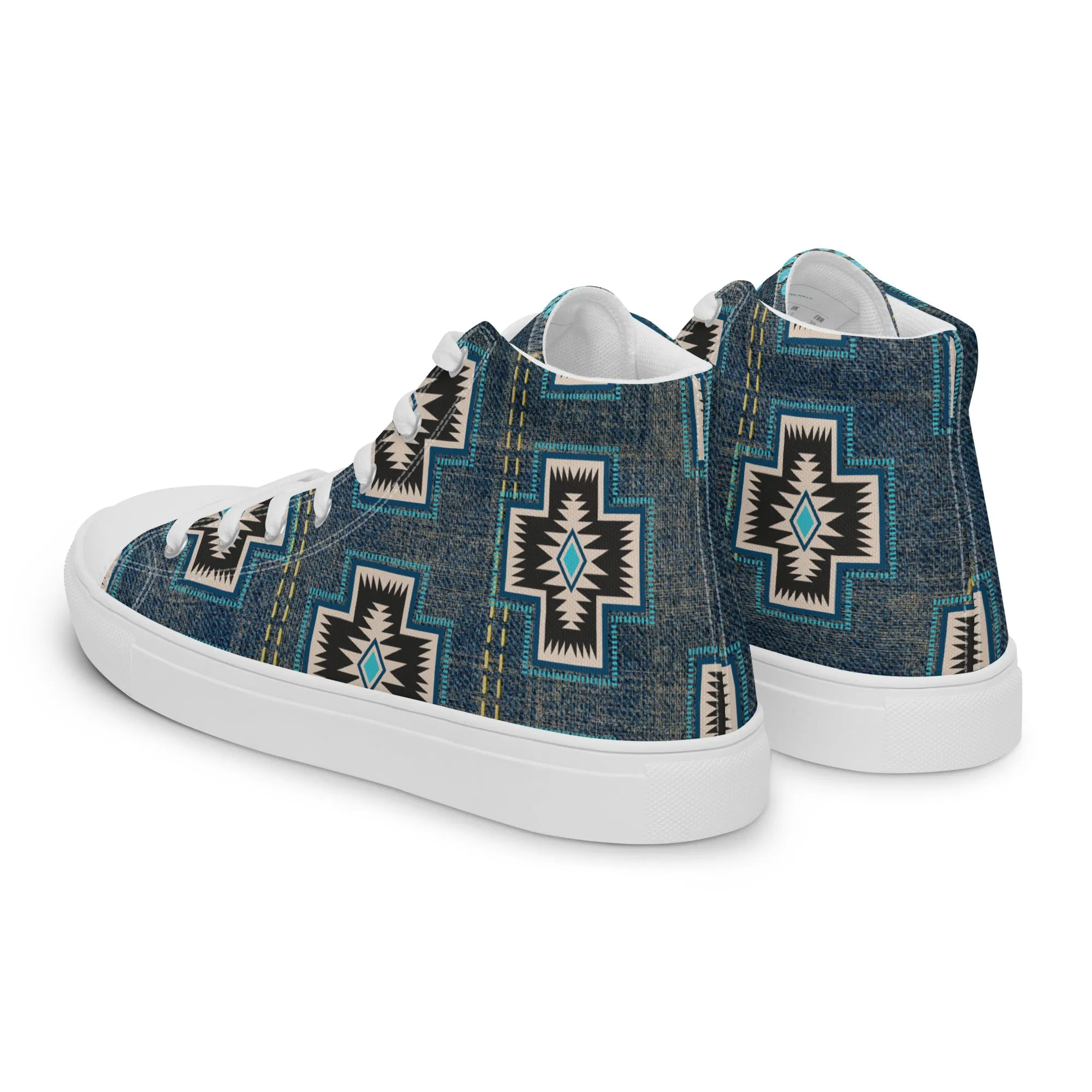 Aztec Cross Women’s high top canvas shoes