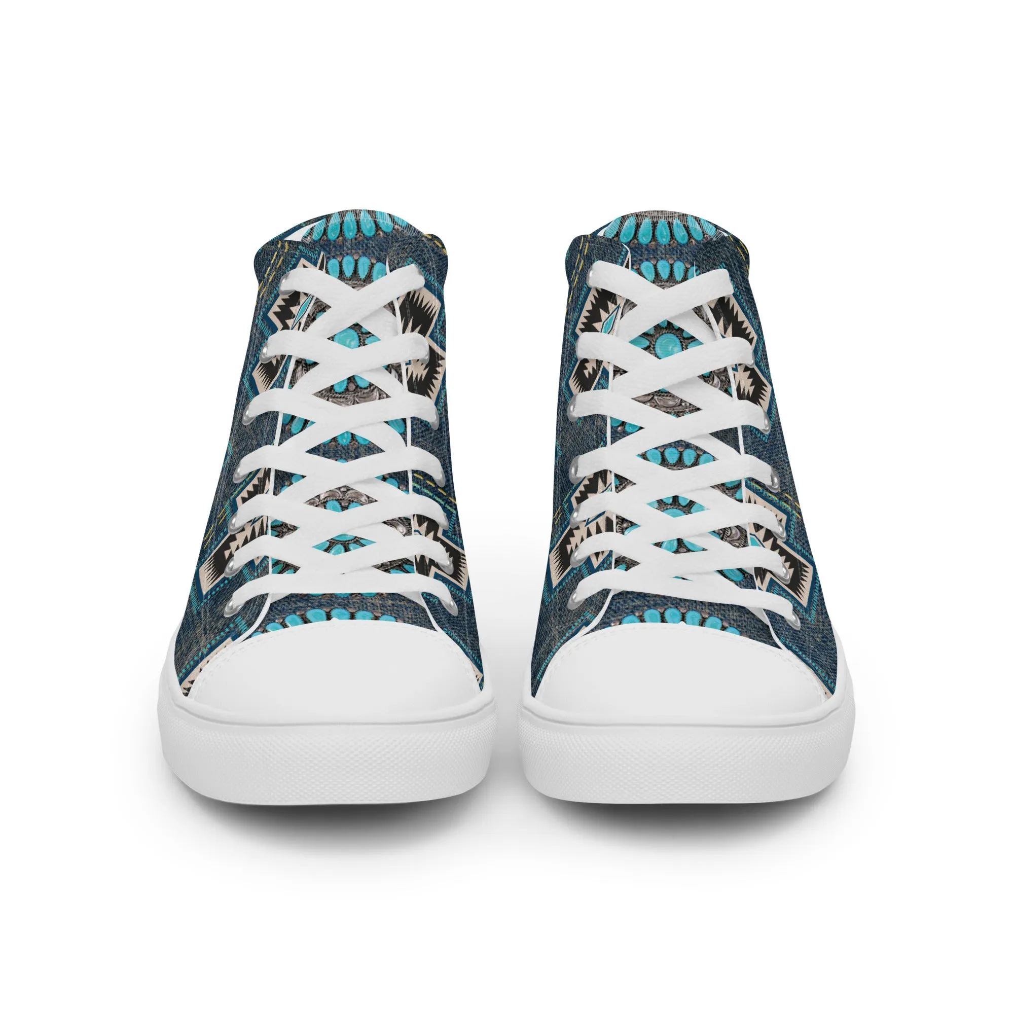 Aztec Cross Women’s high top canvas shoes