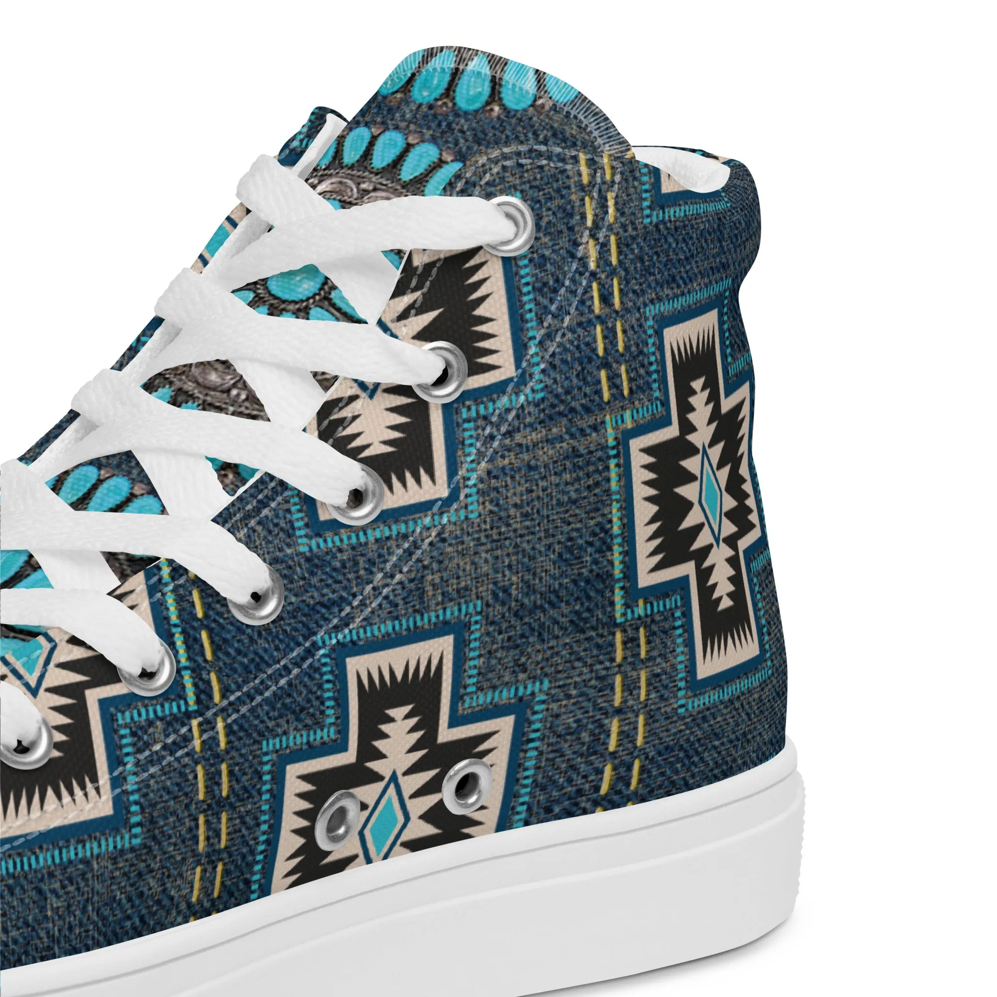 Aztec Cross Women’s high top canvas shoes