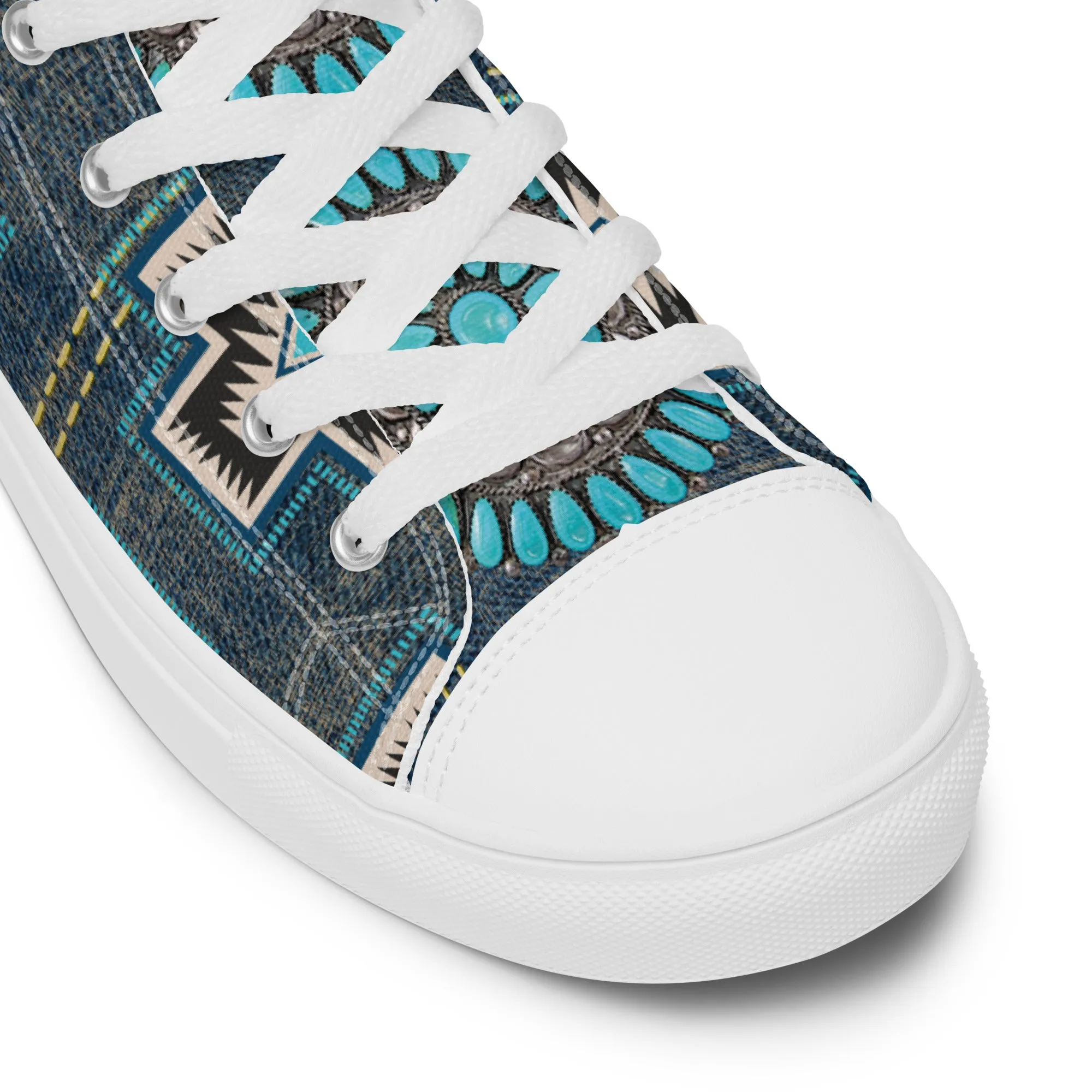 Aztec Cross Women’s high top canvas shoes