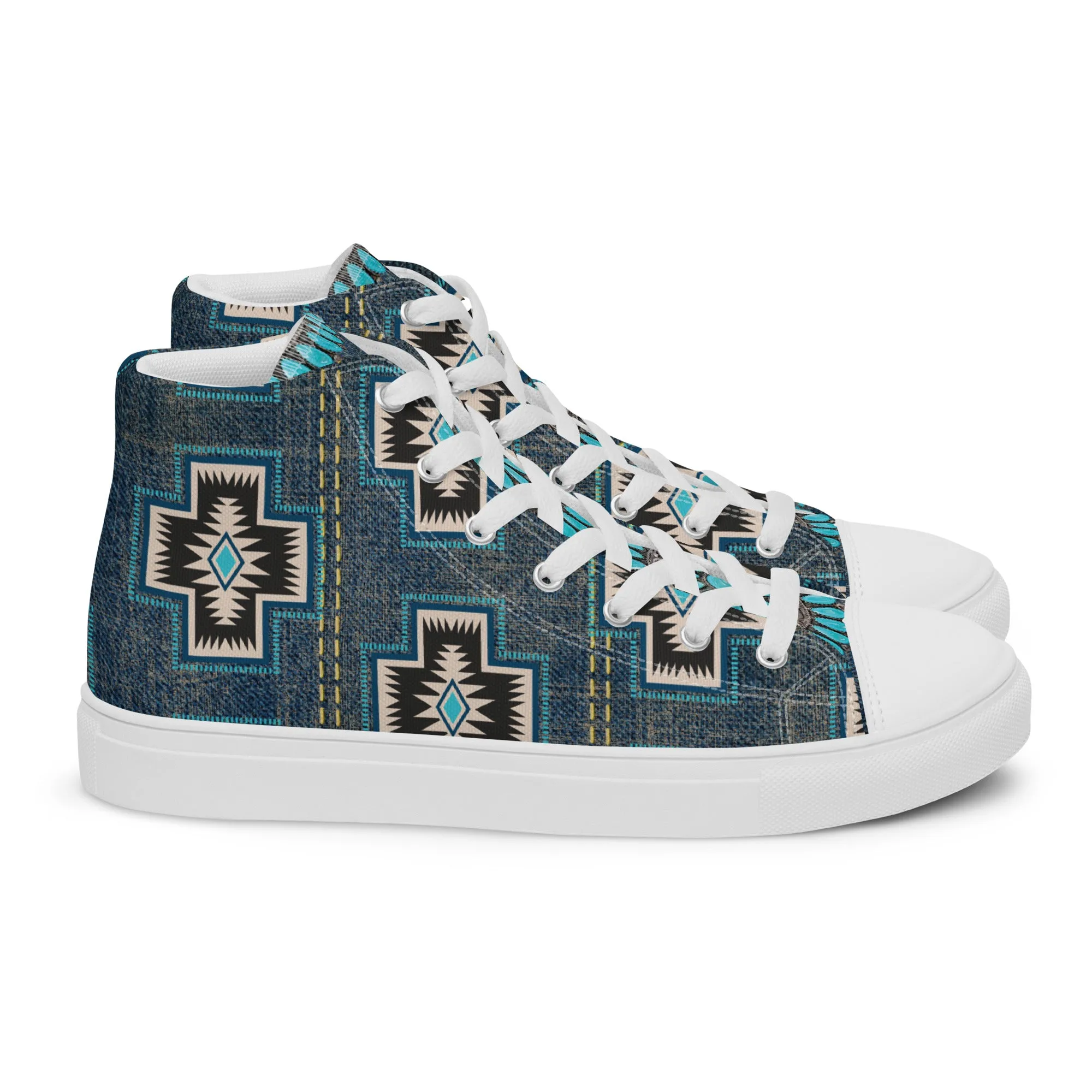 Aztec Cross Women’s high top canvas shoes