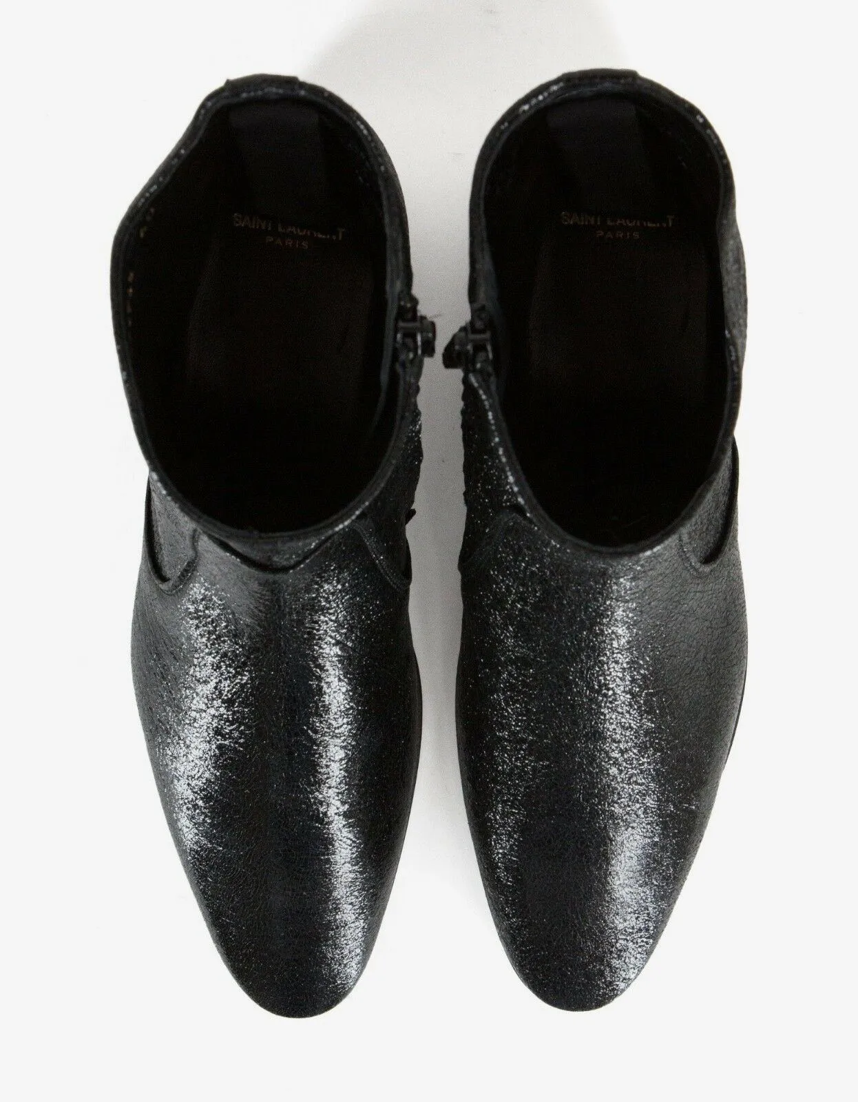 Black Coated Leather Chelsea Boots