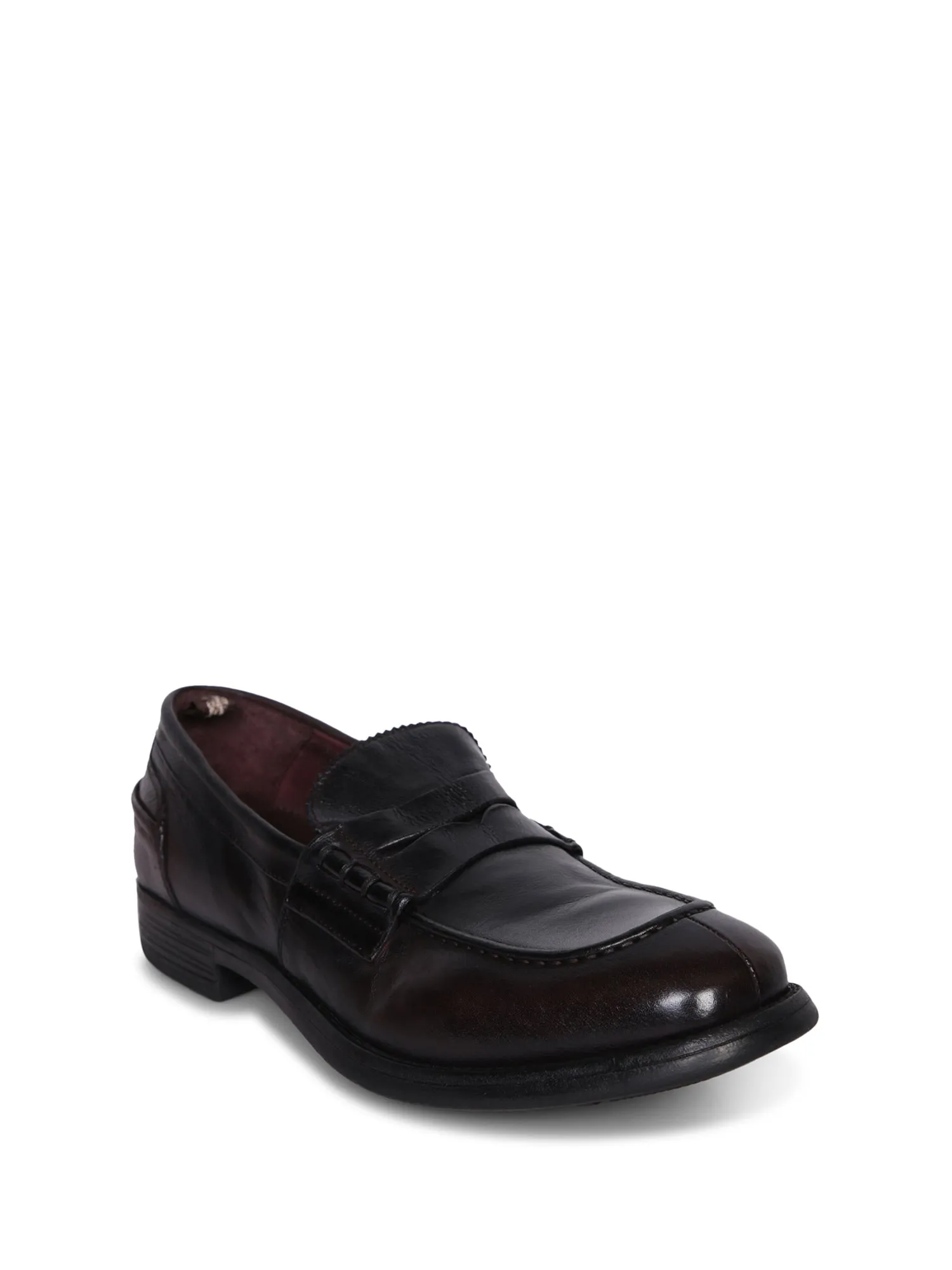 Black leather Penny loafers