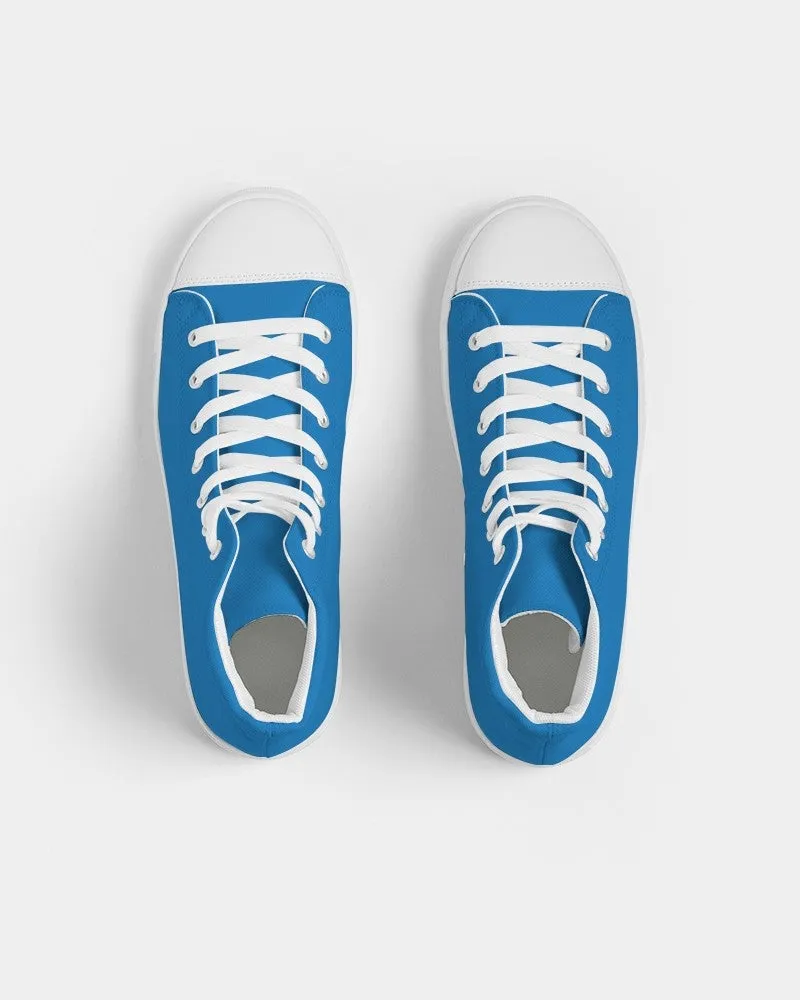 Bright Blue Men's High-top Canvas Sneakers | Men's | Bright Pure Blue | C100M50Y0K0