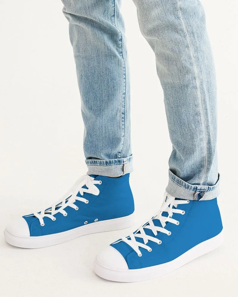 Bright Blue Men's High-top Canvas Sneakers | Men's | Bright Pure Blue | C100M50Y0K0