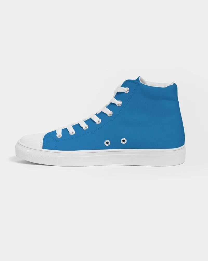 Bright Blue Men's High-top Canvas Sneakers | Men's | Bright Pure Blue | C100M50Y0K0