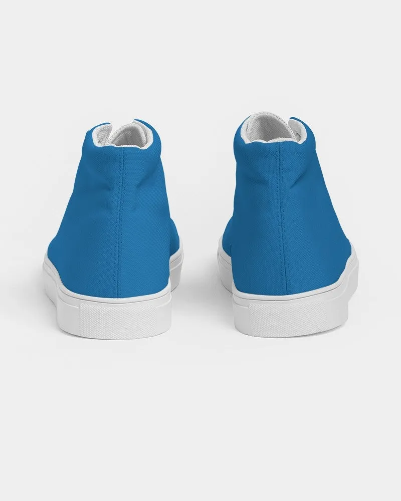 Bright Blue Men's High-top Canvas Sneakers | Men's | Bright Pure Blue | C100M50Y0K0