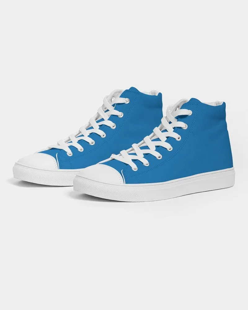 Bright Blue Men's High-top Canvas Sneakers | Men's | Bright Pure Blue | C100M50Y0K0