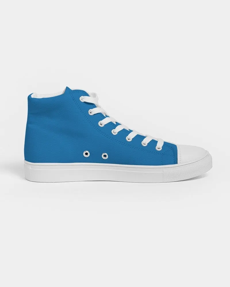 Bright Blue Men's High-top Canvas Sneakers | Men's | Bright Pure Blue | C100M50Y0K0