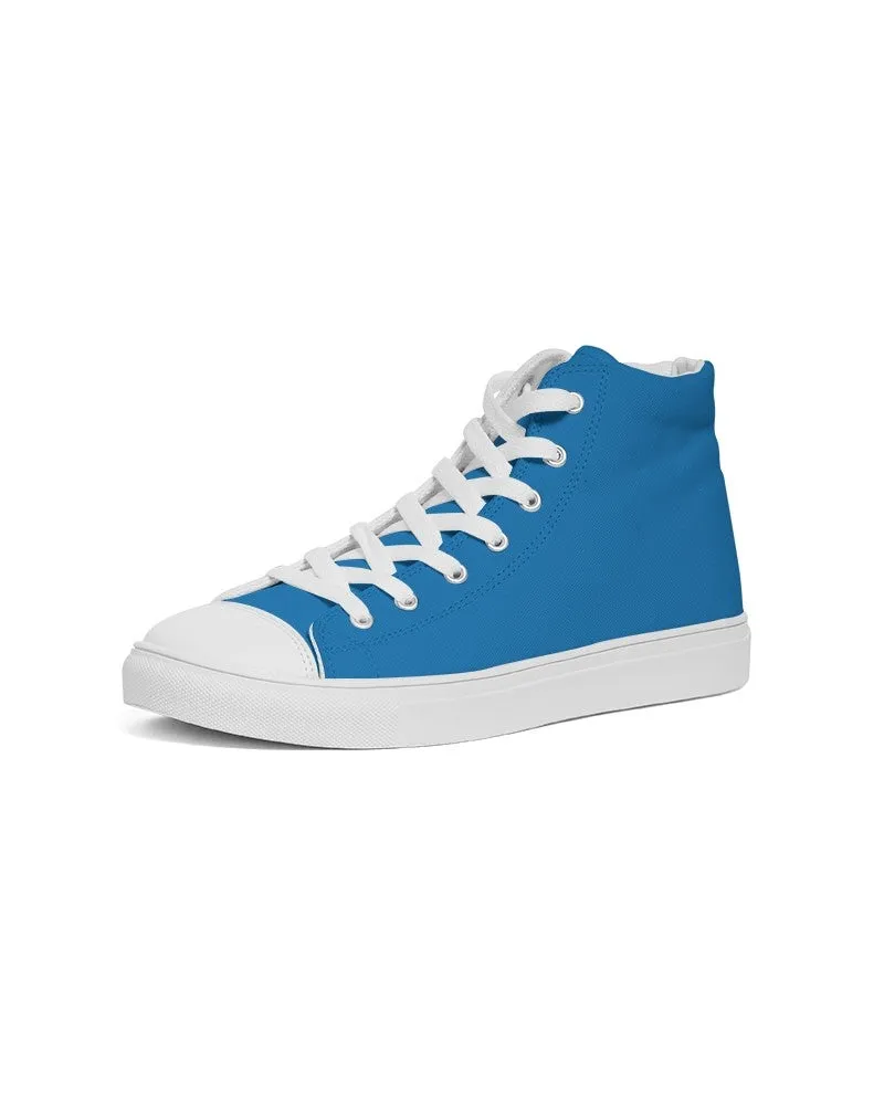 Bright Blue Men's High-top Canvas Sneakers | Men's | Bright Pure Blue | C100M50Y0K0