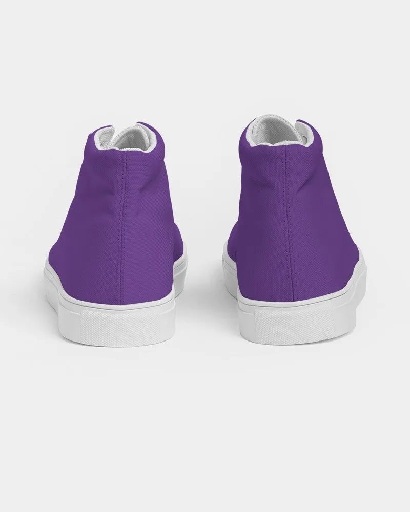 Bright Violet Men's High-top Canvas Sneakers | Men's | Bright Pure Violet | C75M100Y0K0