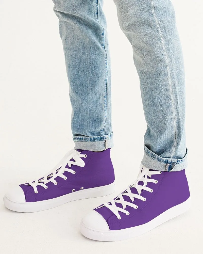 Bright Violet Men's High-top Canvas Sneakers | Men's | Bright Pure Violet | C75M100Y0K0