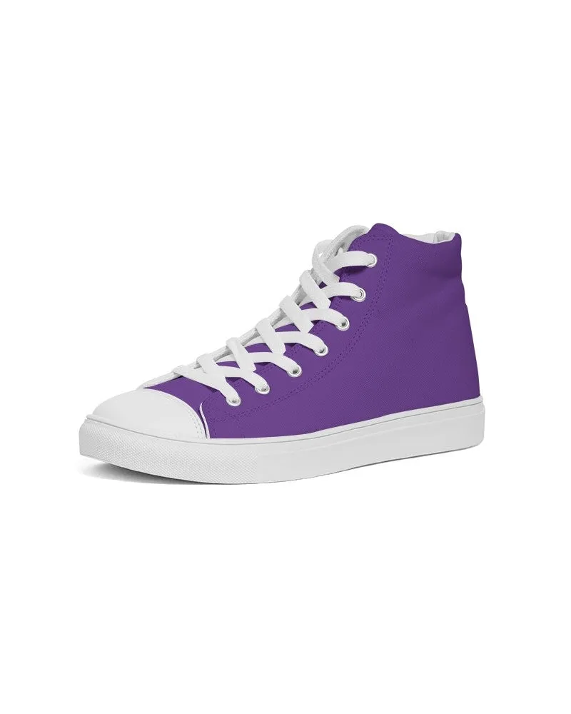 Bright Violet Men's High-top Canvas Sneakers | Men's | Bright Pure Violet | C75M100Y0K0