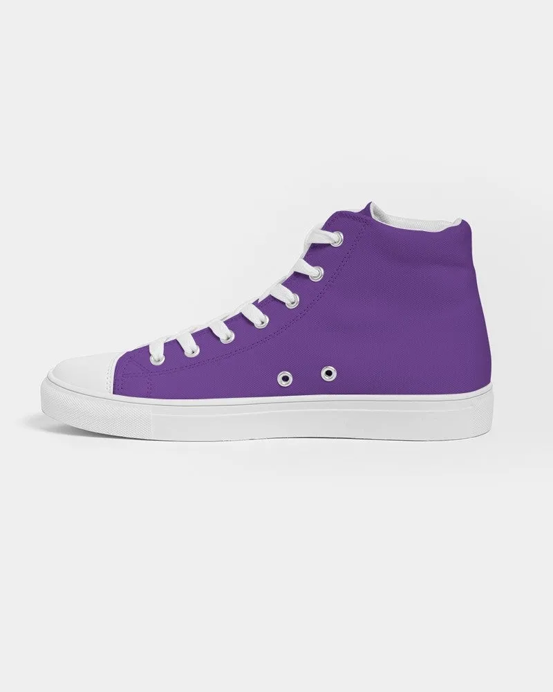 Bright Violet Men's High-top Canvas Sneakers | Men's | Bright Pure Violet | C75M100Y0K0