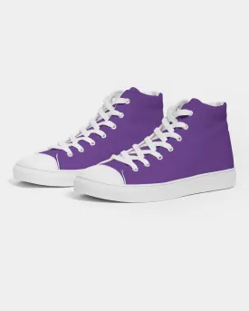 Bright Violet Men's High-top Canvas Sneakers | Men's | Bright Pure Violet | C75M100Y0K0