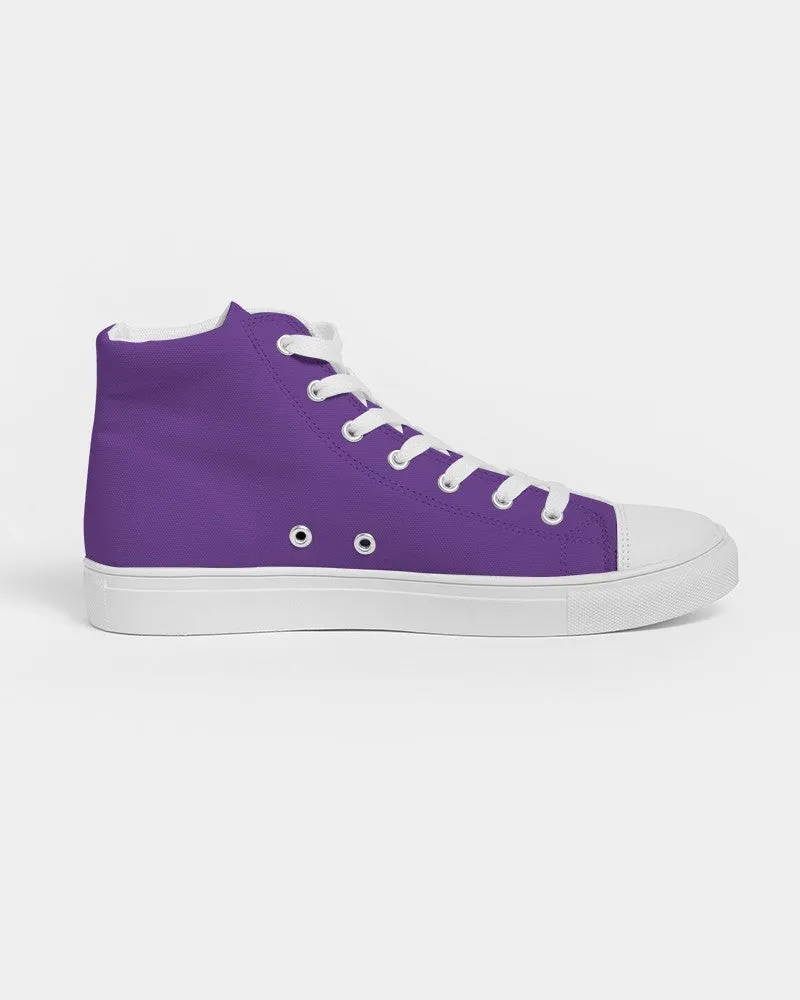 Bright Violet Men's High-top Canvas Sneakers | Men's | Bright Pure Violet | C75M100Y0K0