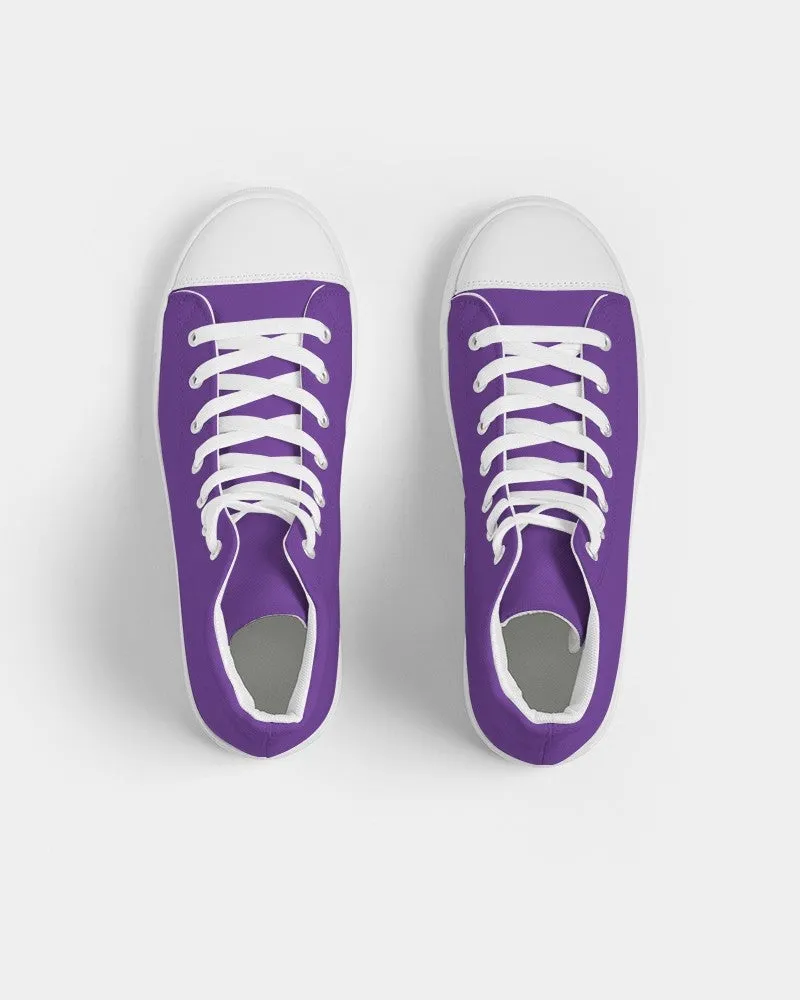 Bright Violet Men's High-top Canvas Sneakers | Men's | Bright Pure Violet | C75M100Y0K0