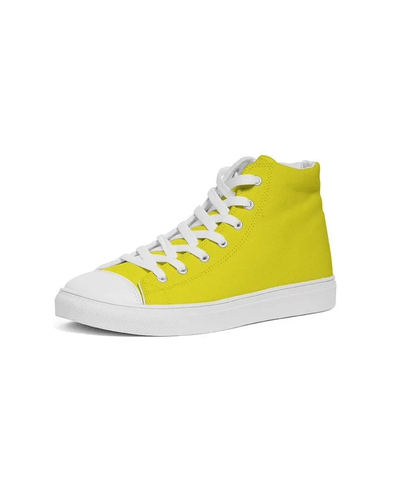 Bright Yellow Men's High-top Canvas Sneakers | Men's | Bright Pure Yellow | C0M0Y100K0