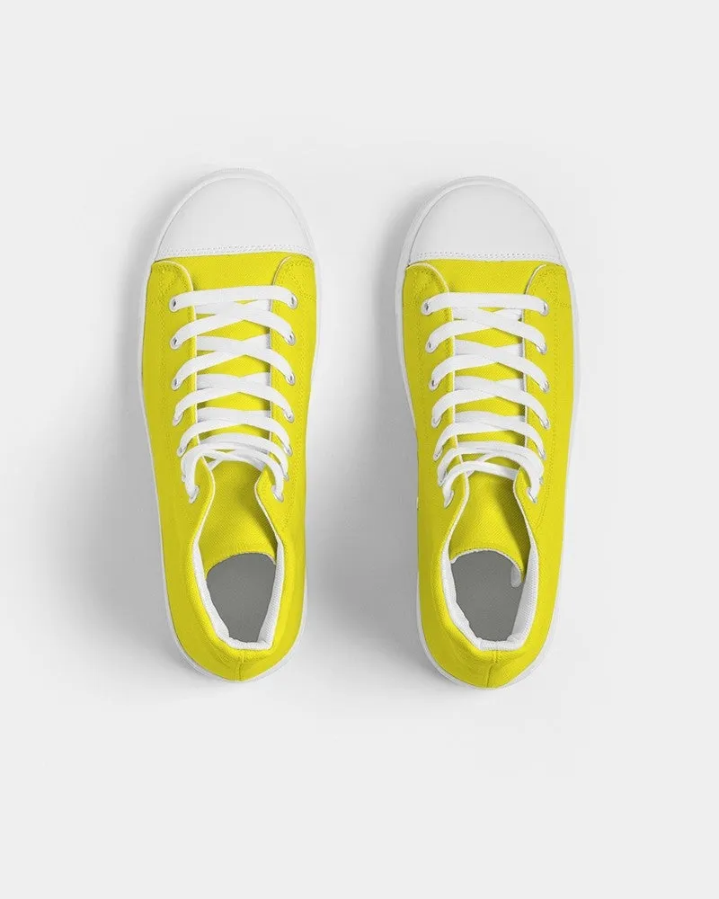 Bright Yellow Men's High-top Canvas Sneakers | Men's | Bright Pure Yellow | C0M0Y100K0