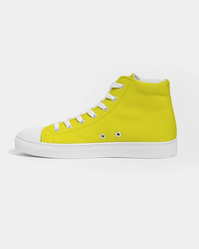 Bright Yellow Men's High-top Canvas Sneakers | Men's | Bright Pure Yellow | C0M0Y100K0