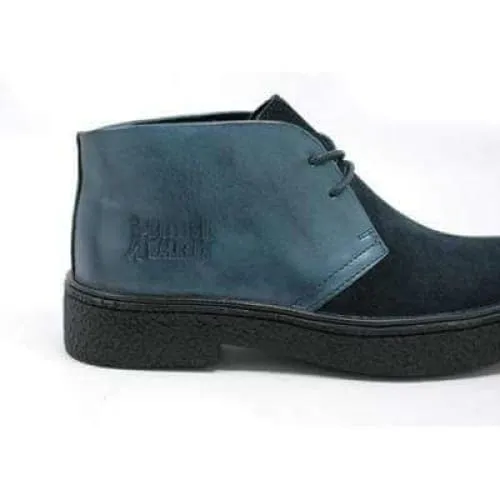 British Walkers Playboy Men's Navy Blue Leather and Suede