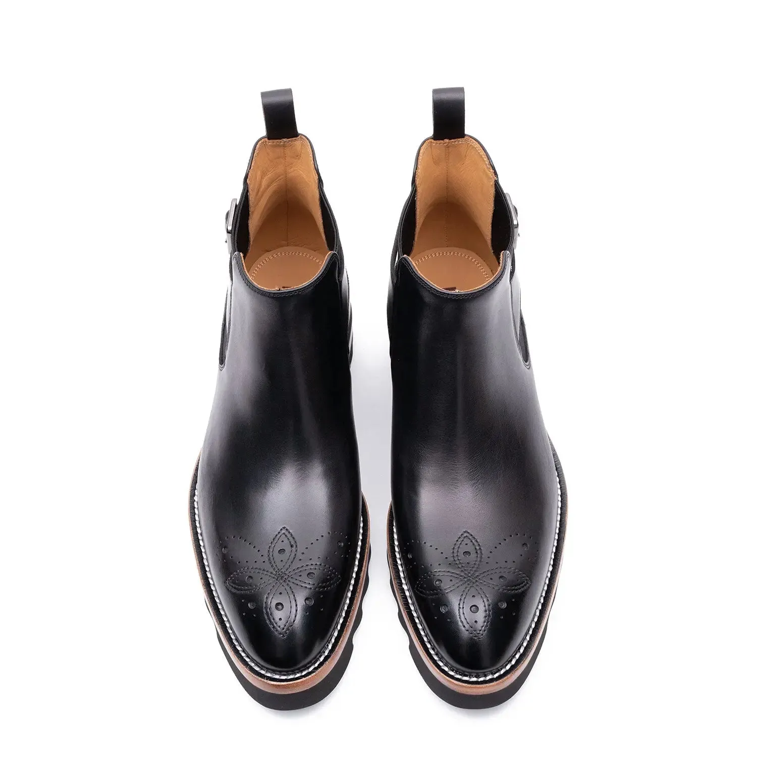 Brogue Chelsea Boots Black