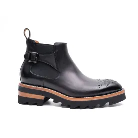 Brogue Chelsea Boots Black