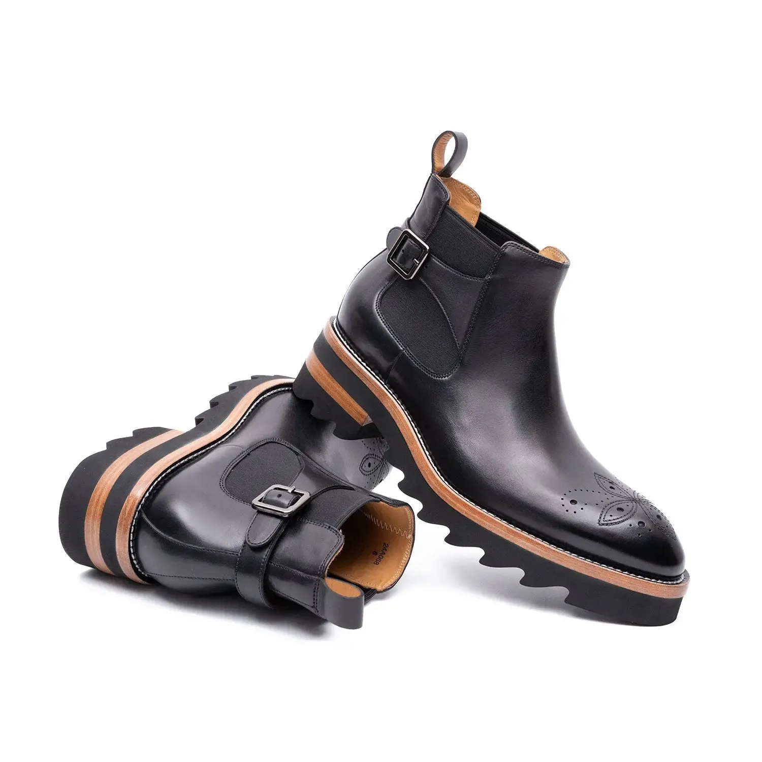 Brogue Chelsea Boots Black