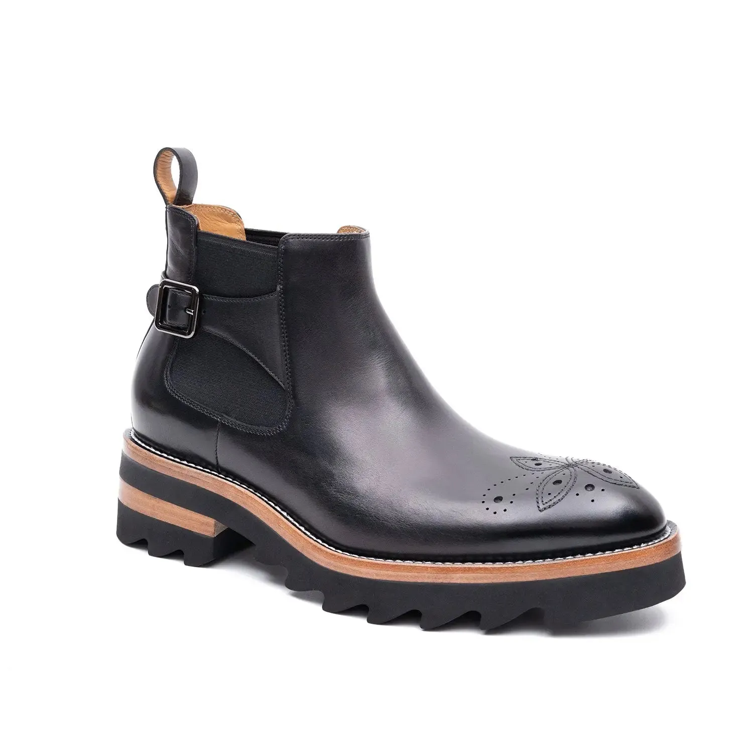 Brogue Chelsea Boots Black