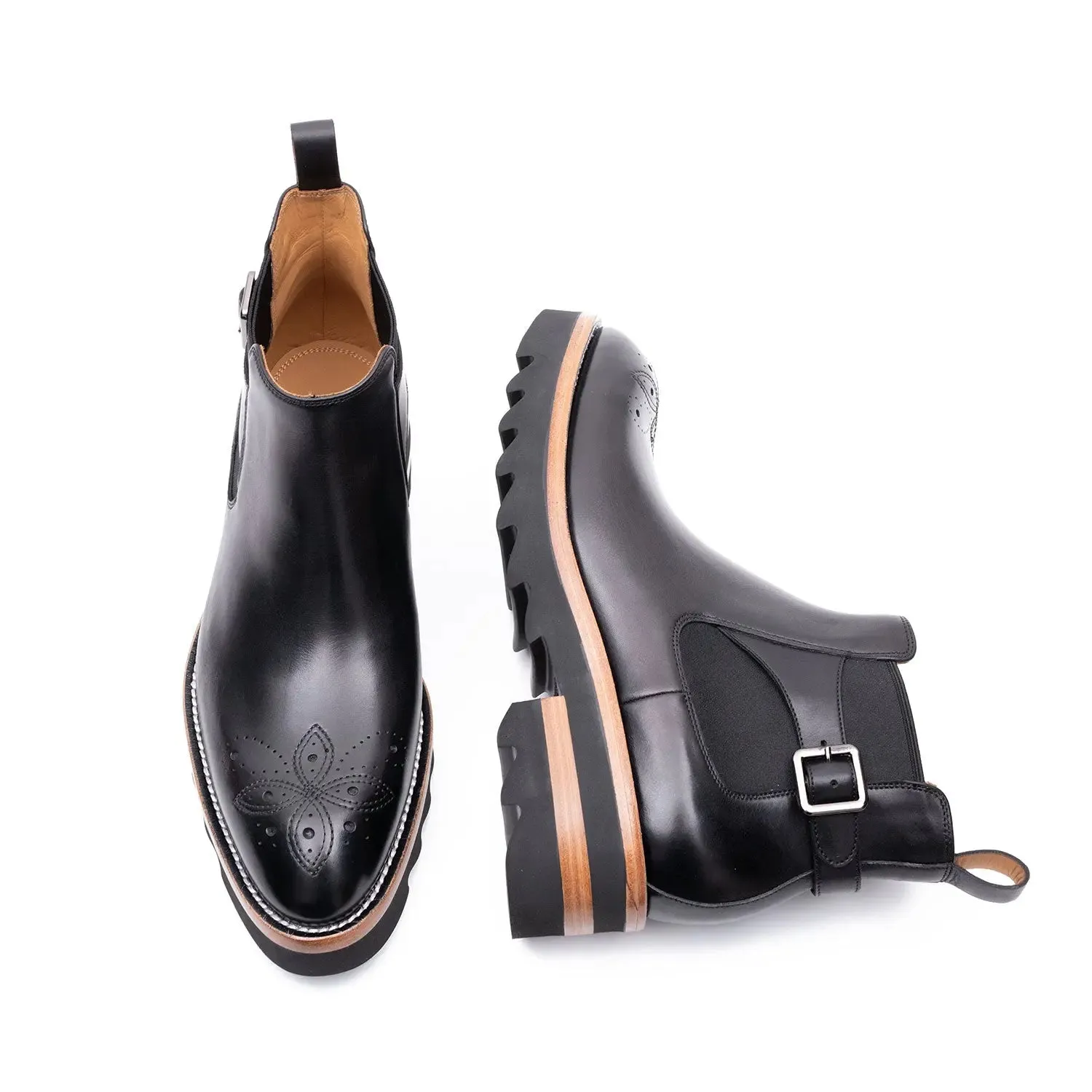 Brogue Chelsea Boots Black