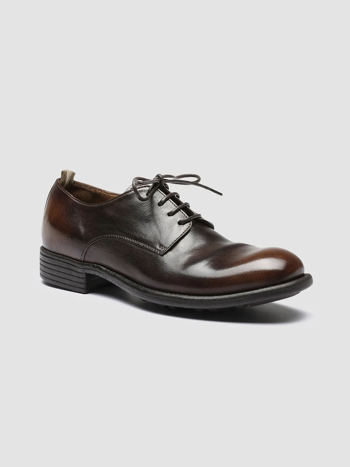 CALIXTE 001 - Brown Leather Derby Shoes