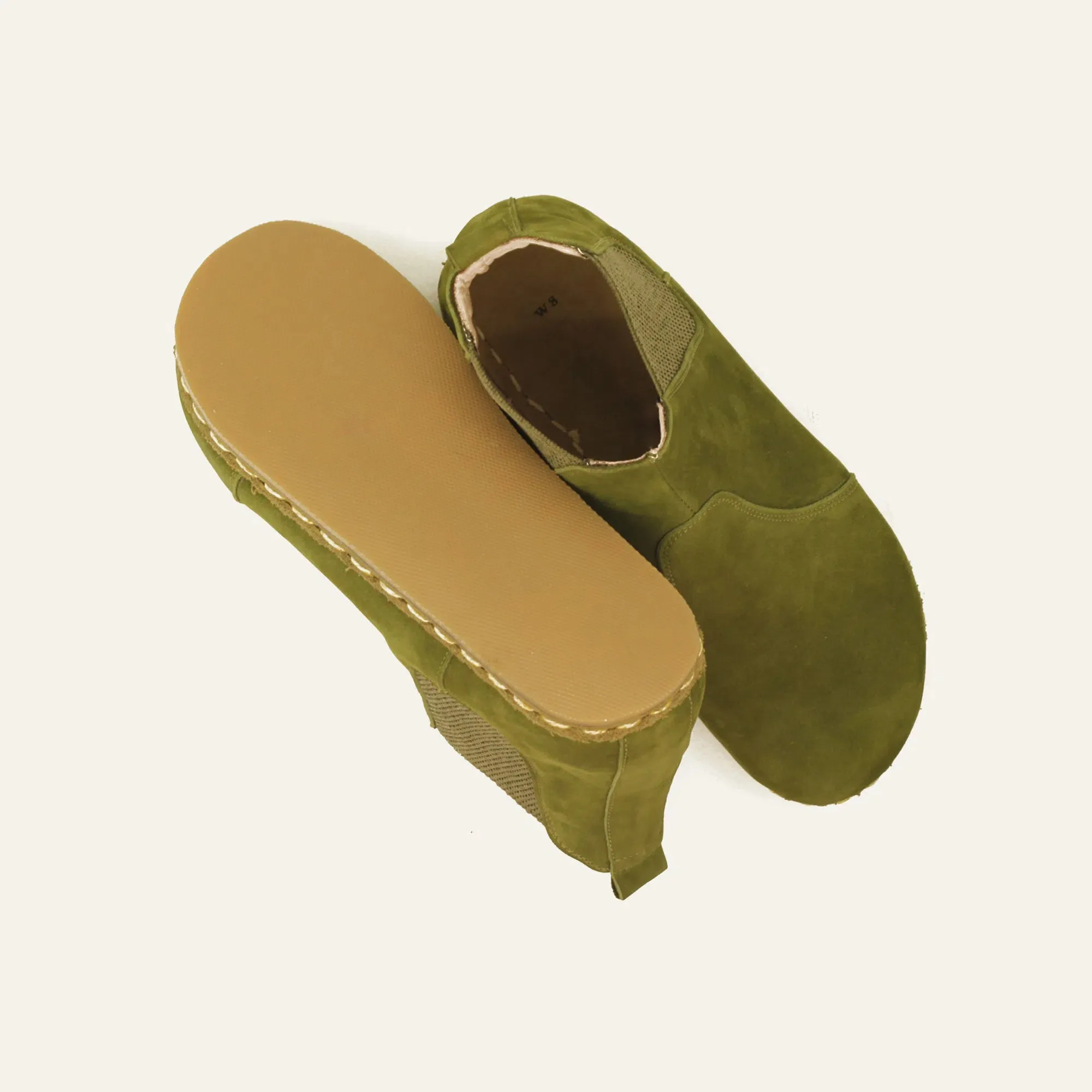 Chelsea Barefoot Boots Green Handmade Women's